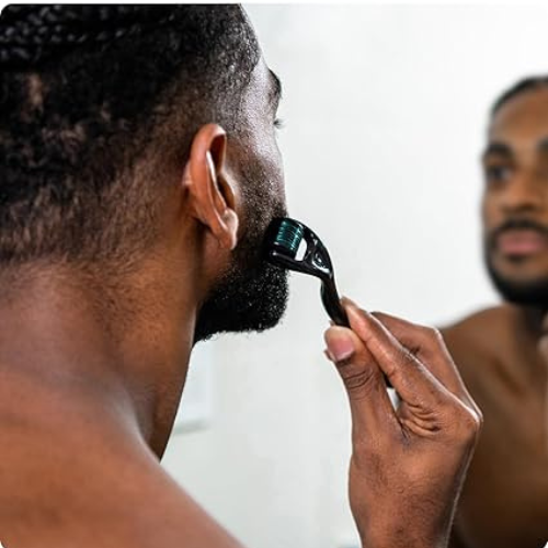 Título optimizado: ROSELYNBOUTIQUE Derma Roller de Titanio para Cabello, Barba, Cara y Cuerpo, 540 Agujas Microneedles 0.010 in, para Hombres y Mujeres