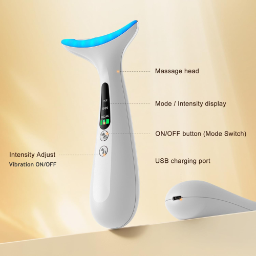 Título optimizado: Masajeador Facial y de Cuello para Levantamiento, Reafirmación y Reducción de Arrugas y Ojeras – Herramienta de Escultura Facial en Casa