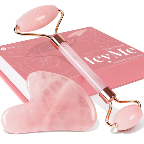 Título optimizado: BAIMEI Jade Roller y Gua Sha, Herramienta de Masaje Facial para Ojos, Mejillas, Frente y Cuello, Antienvejecimiento y Drenaje Linfático